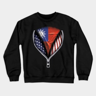 Taiwanese Flag  Taiwan Flag American Flag Zip Down - Gift for Taiwanese From Taiwan Crewneck Sweatshirt